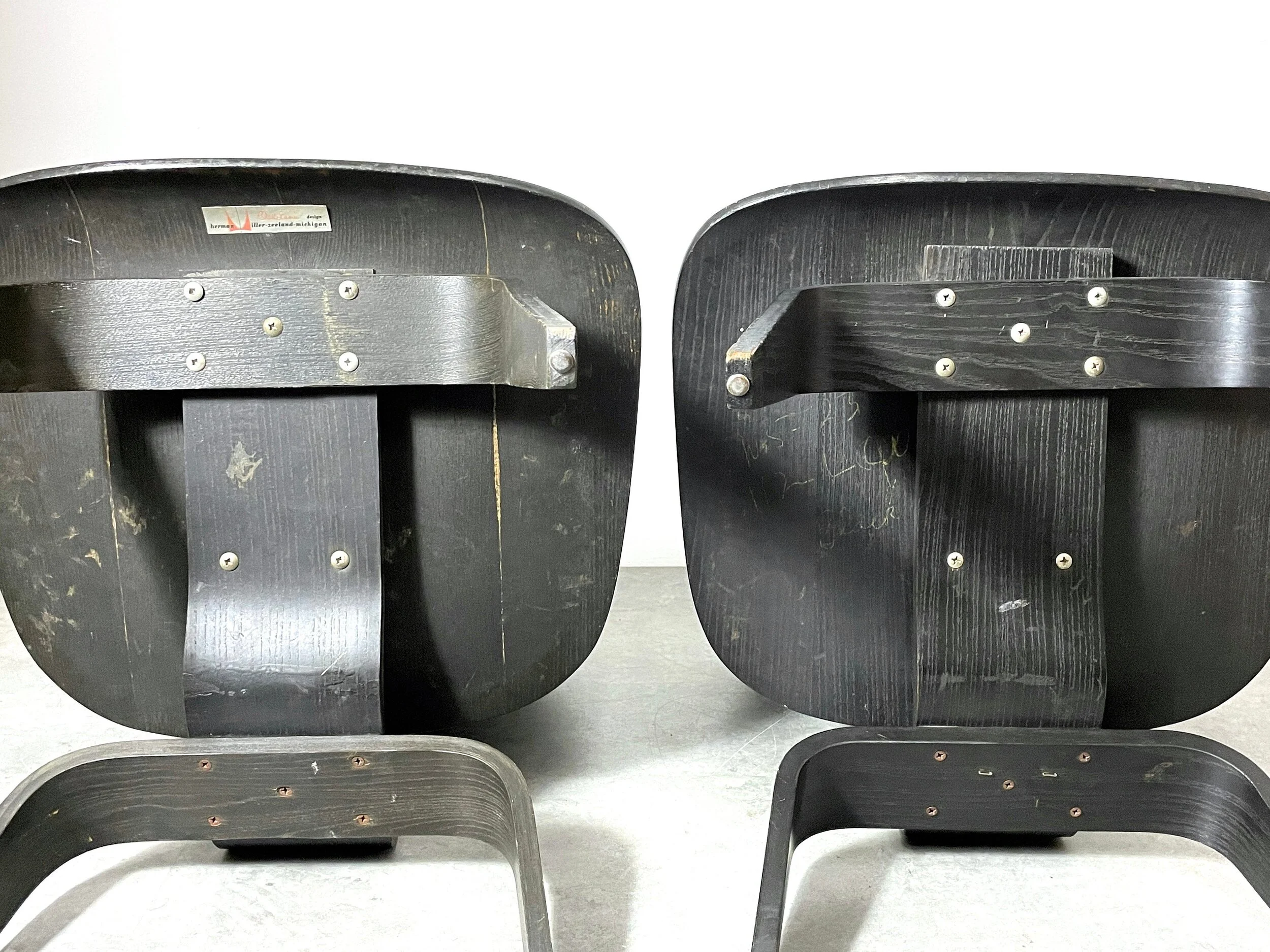 Pair Vintage Black Charles Eames LCW Herman Miller — The S. pace
